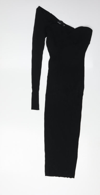 ASOS Design Women's Black One Shoulder Midi Dress