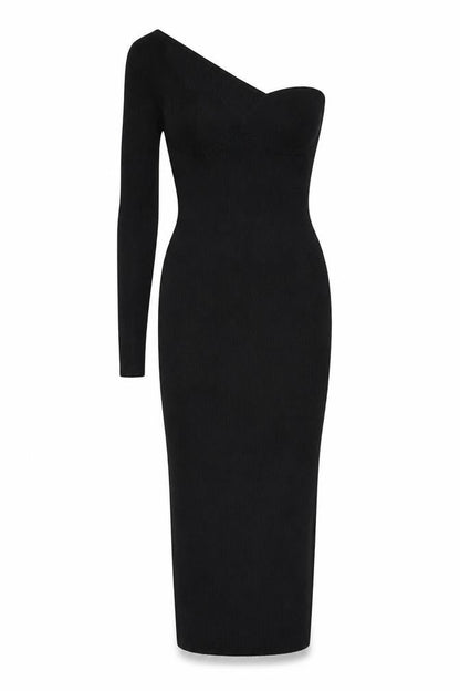 ASOS Design Women's Black One Shoulder Midi Dress