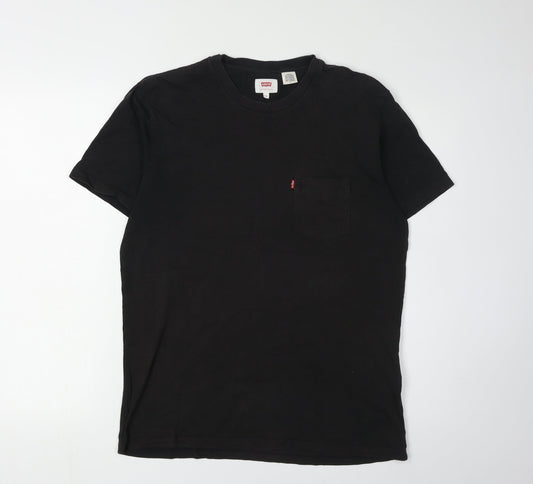 Levi's Men's Black M Cotton Crew Neck T-Shirt