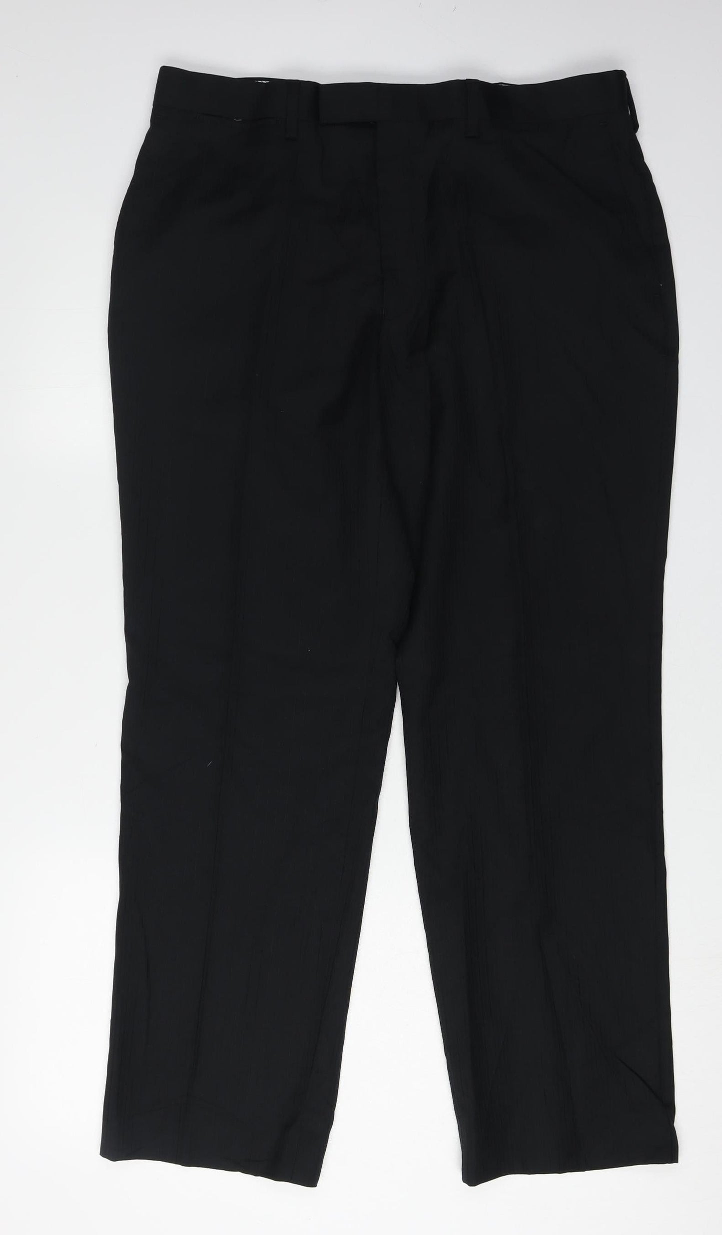 Next Signature Men's Black Wool Trousers - Size 34