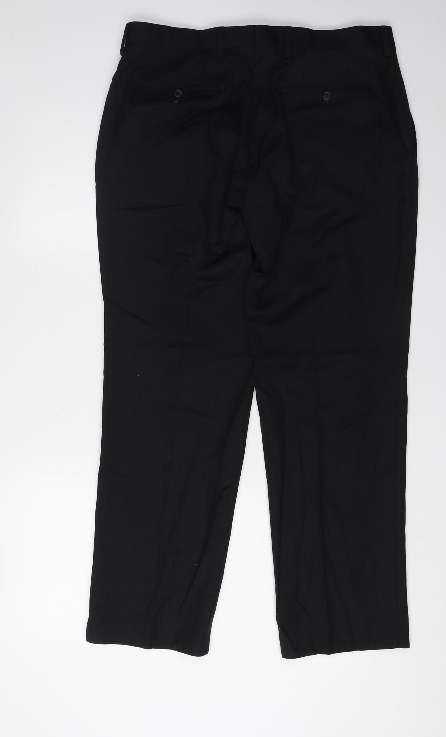 Next Signature Men's Black Wool Trousers - Size 34