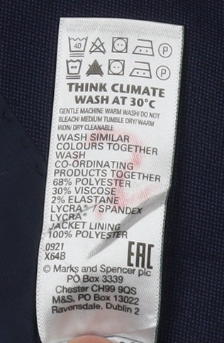 Mens UK Size 38 Marks and Spencer Regular Blue Suit Jacket