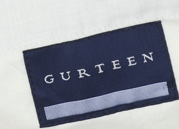 Gurteen Men's Grey Trousers Size 34 Regular Polyester Viscose