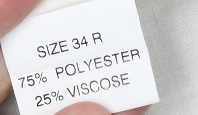 Gurteen Men's Grey Trousers Size 34 Regular Polyester Viscose