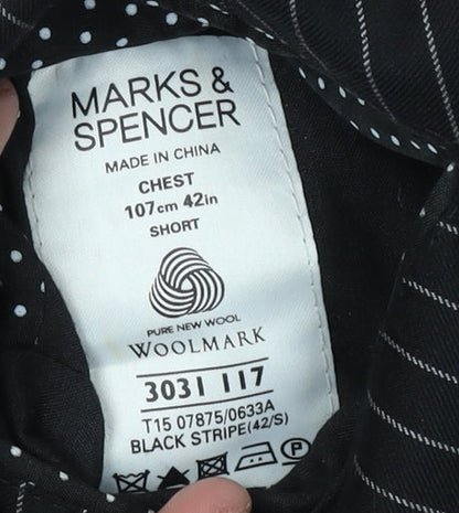Mens UK Size 42 Marks and Spencer Regular Black Suit Jacket