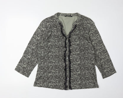 Benhams Women's Grey Long Sleeve V-Neck Blouse