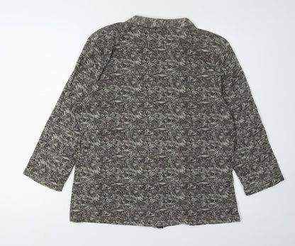 Benhams Women's Grey Long Sleeve V-Neck Blouse