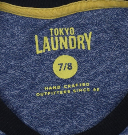 Tokyo Laundry Boys Blue Crew Neck T-Shirt Size 7-8