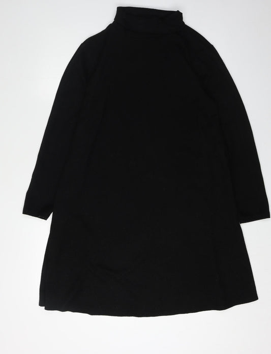 Jacqueline de Yong Black Knit Dress L High Neck