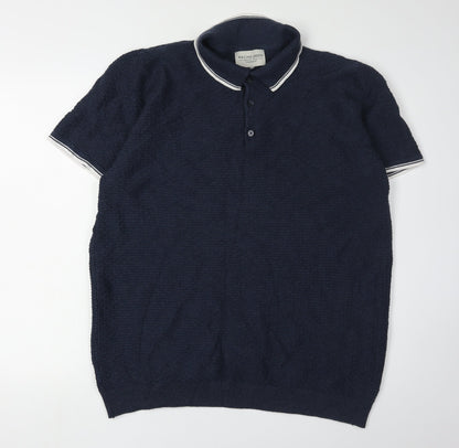 Racing Green Men's Blue Polo Shirt XL Cotton