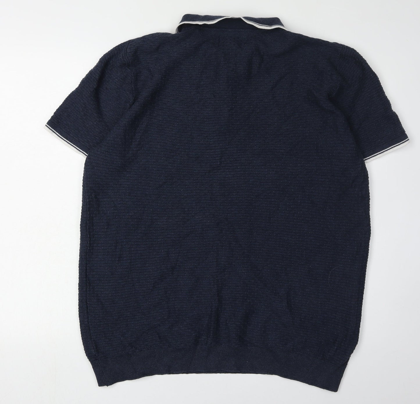 Racing Green Men's Blue Polo Shirt XL Cotton