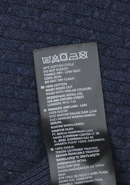 Racing Green Men's Blue Polo Shirt XL Cotton