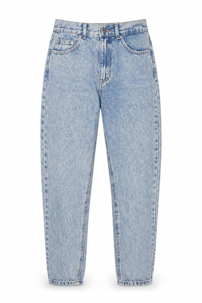 Womens UK Size 8 Pull&Bear Relaxed Fit Mom Blue Jeans