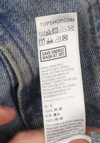 Womens UK Size 10 Topshop Blue Basic Jacket