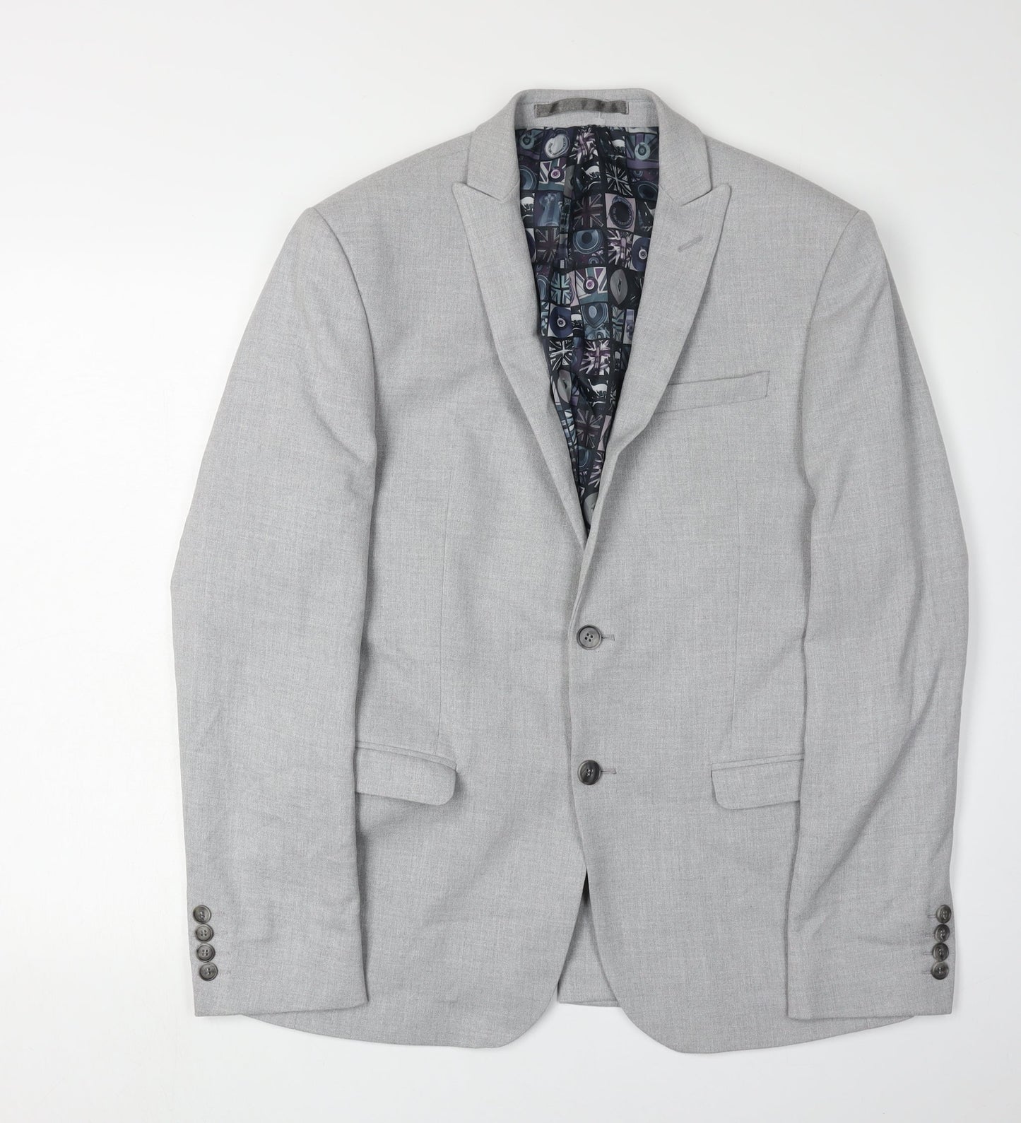 Mens UK Size 40 Ben Sherman Regular Grey Suit Jacket
