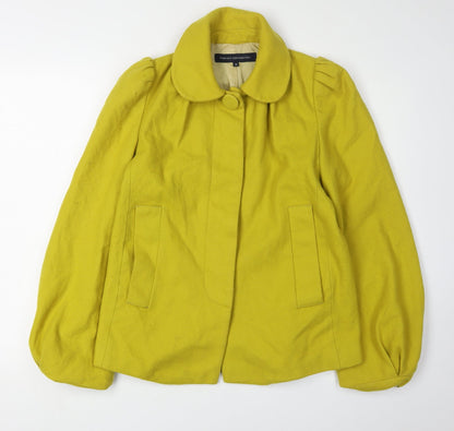 French Connection Women's Yellow Wool Blend Coat Size 10