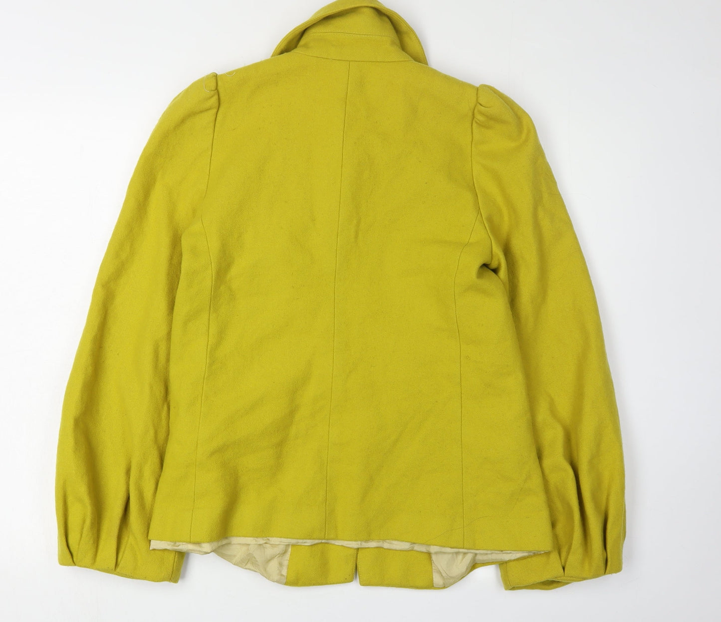 French Connection Women's Yellow Wool Blend Coat Size 10