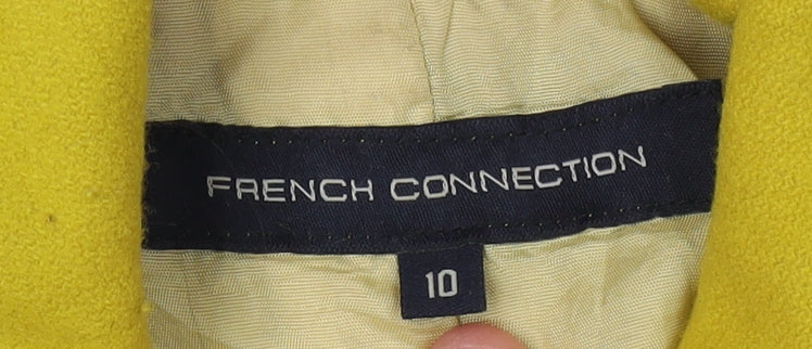 French Connection Women's Yellow Wool Blend Coat Size 10