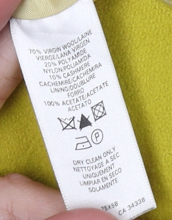 French Connection Women's Yellow Wool Blend Coat Size 10