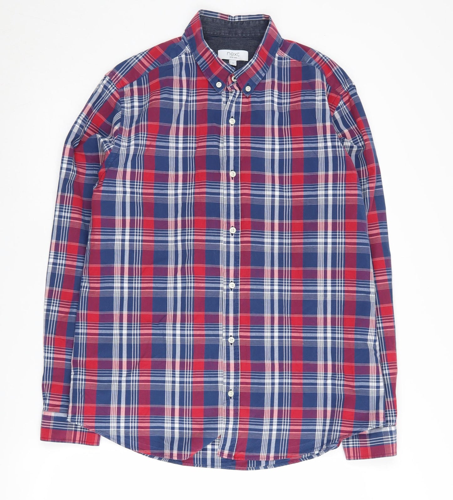 Next Men's Multicoloured Plaid Button-Up Shirt
