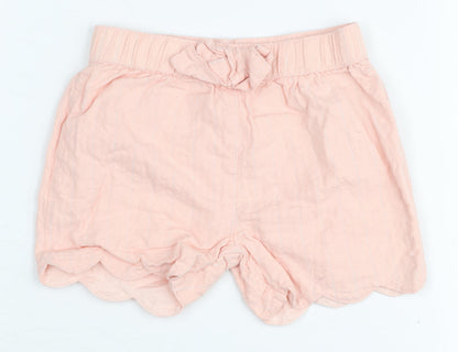 Mothercare Pink Baby Shorts, Unisex 6-9 Months, Cotton Blend, Elastic Waist