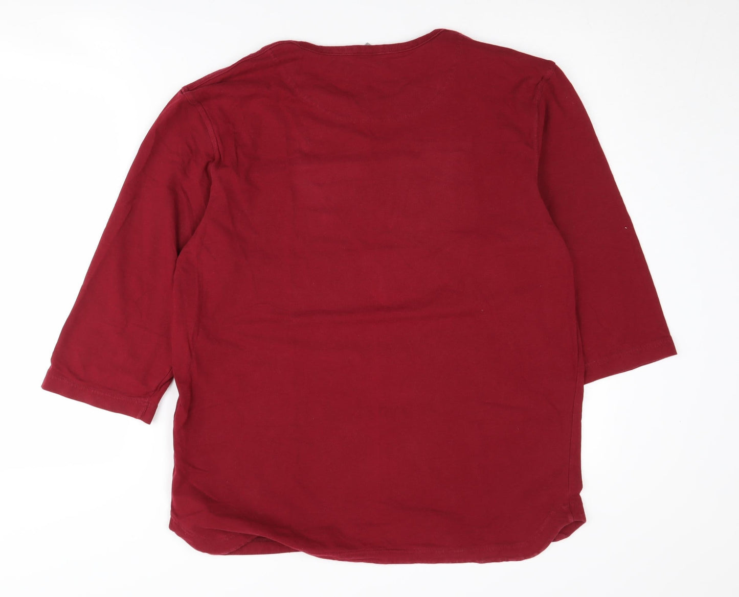 Nike Red 3/4 Sleeve T-Shirt Unisex L Comfortable Fit