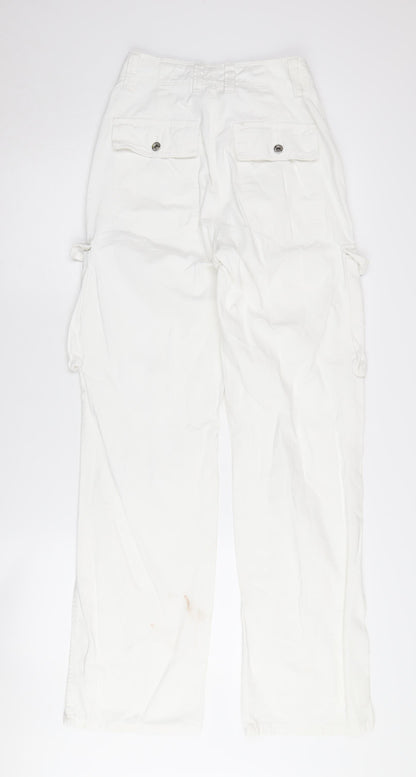 Womens UK Size 6 Bershka  Cargo White Trousers