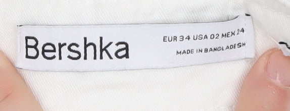 Womens UK Size 6 Bershka  Cargo White Trousers