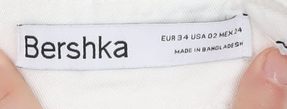 Womens UK Size 6 Bershka  Cargo White Trousers