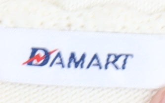 Damart Women's Ivory Crochet Pullover, Size 24, V-Neck