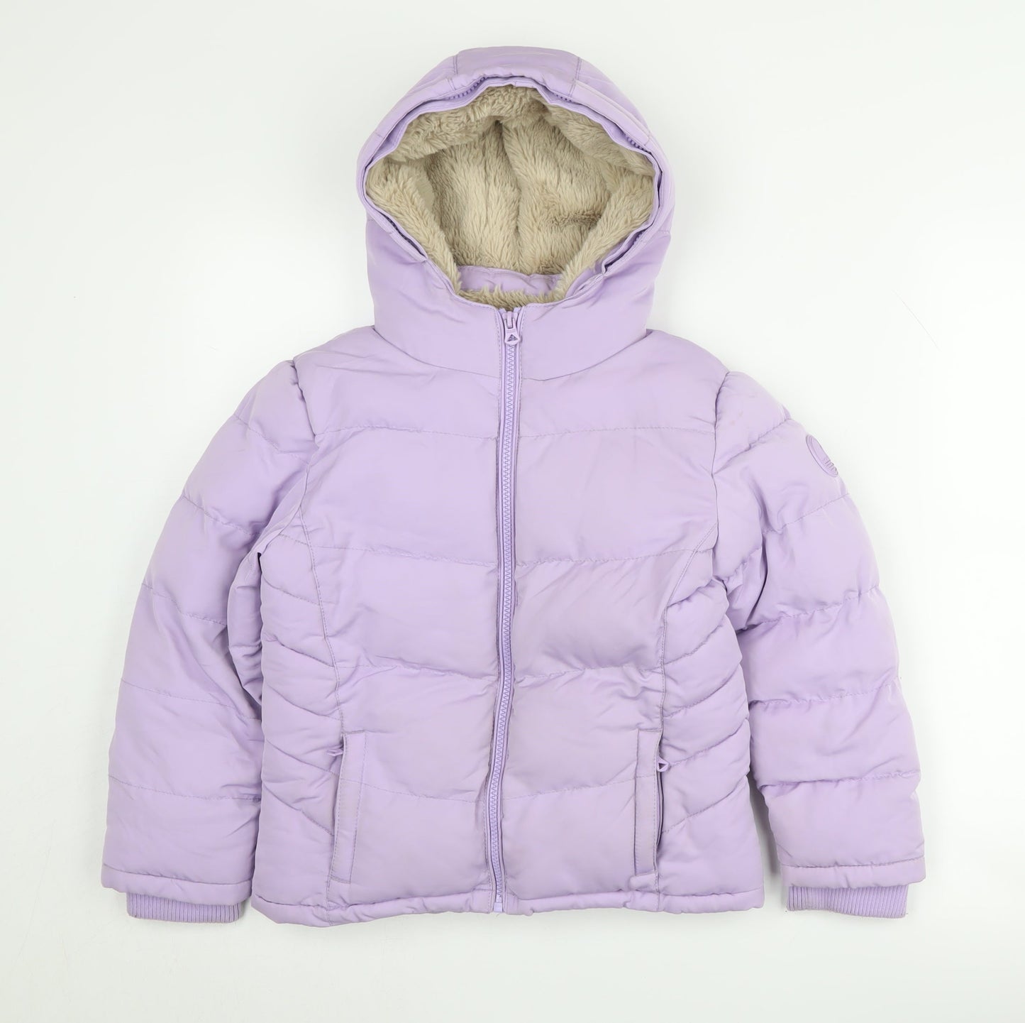 SoulCal & Co Girls Purple Puffer Jacket 7-8 Years Hooded