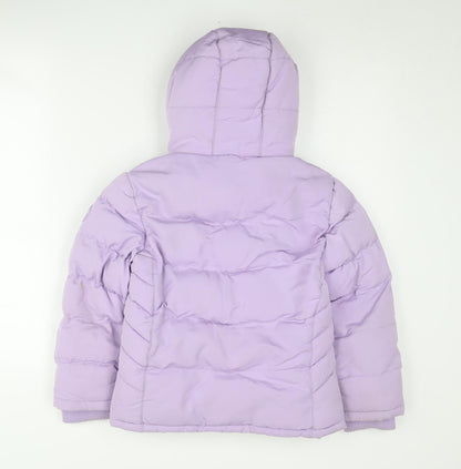 SoulCal & Co Girls Purple Puffer Jacket 7-8 Years Hooded