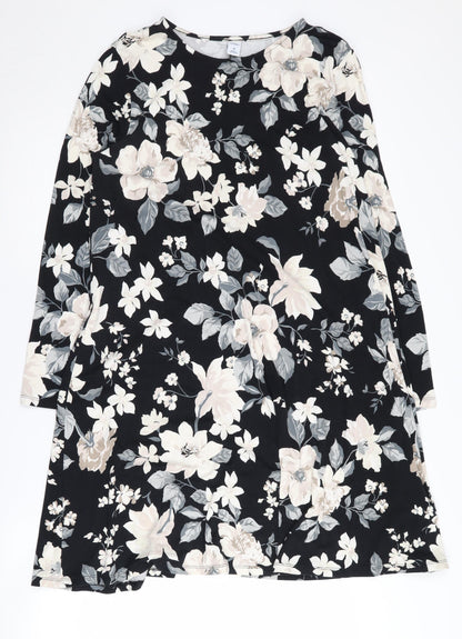Old Navy Women's Black Floral Medium Shift Dress