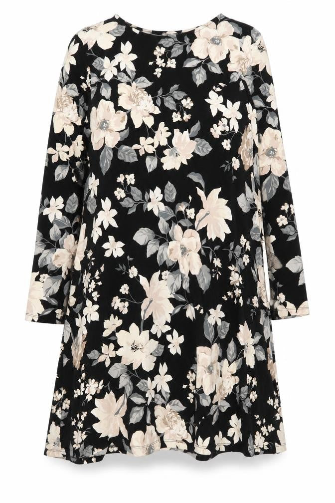 Old Navy Women's Black Floral Medium Shift Dress
