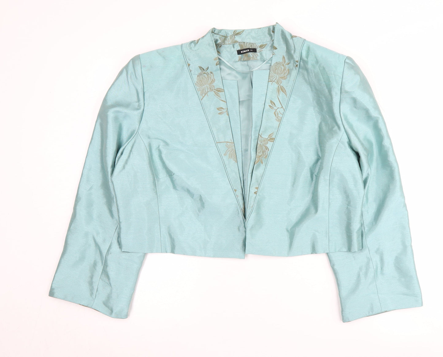 Roman Women’s Blue Floral Cropped Blazer UK 20