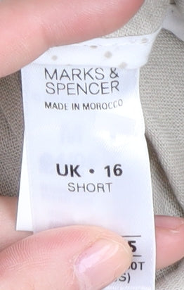 Womens UK Size 16 Marks and Spencer   Beige Trousers
