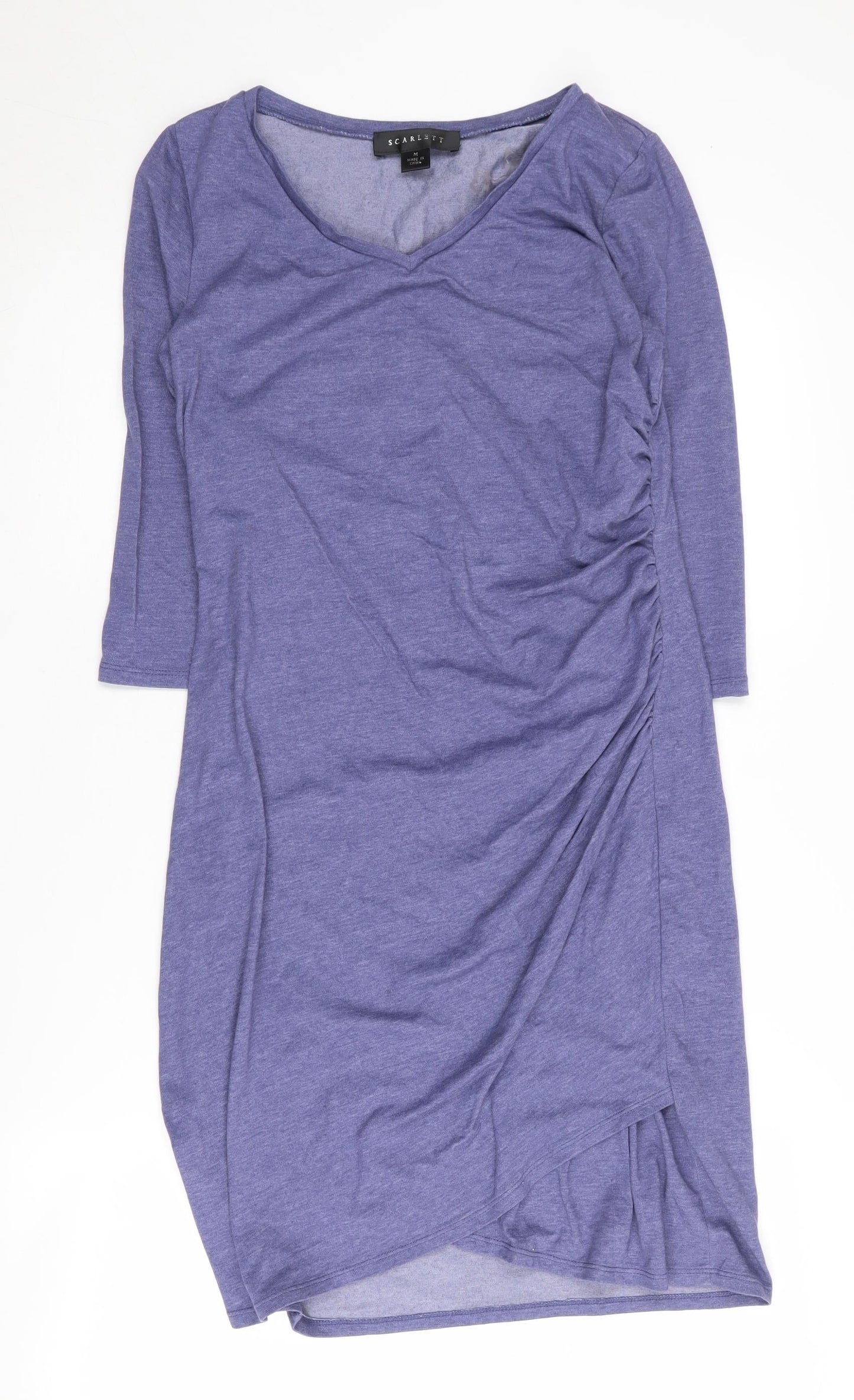 Scarlett Women's Blue Dress, M, V-Neck, 3/4 Sleeve