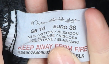 Miss Selfridge Women's Black Straight Jeans Size 10