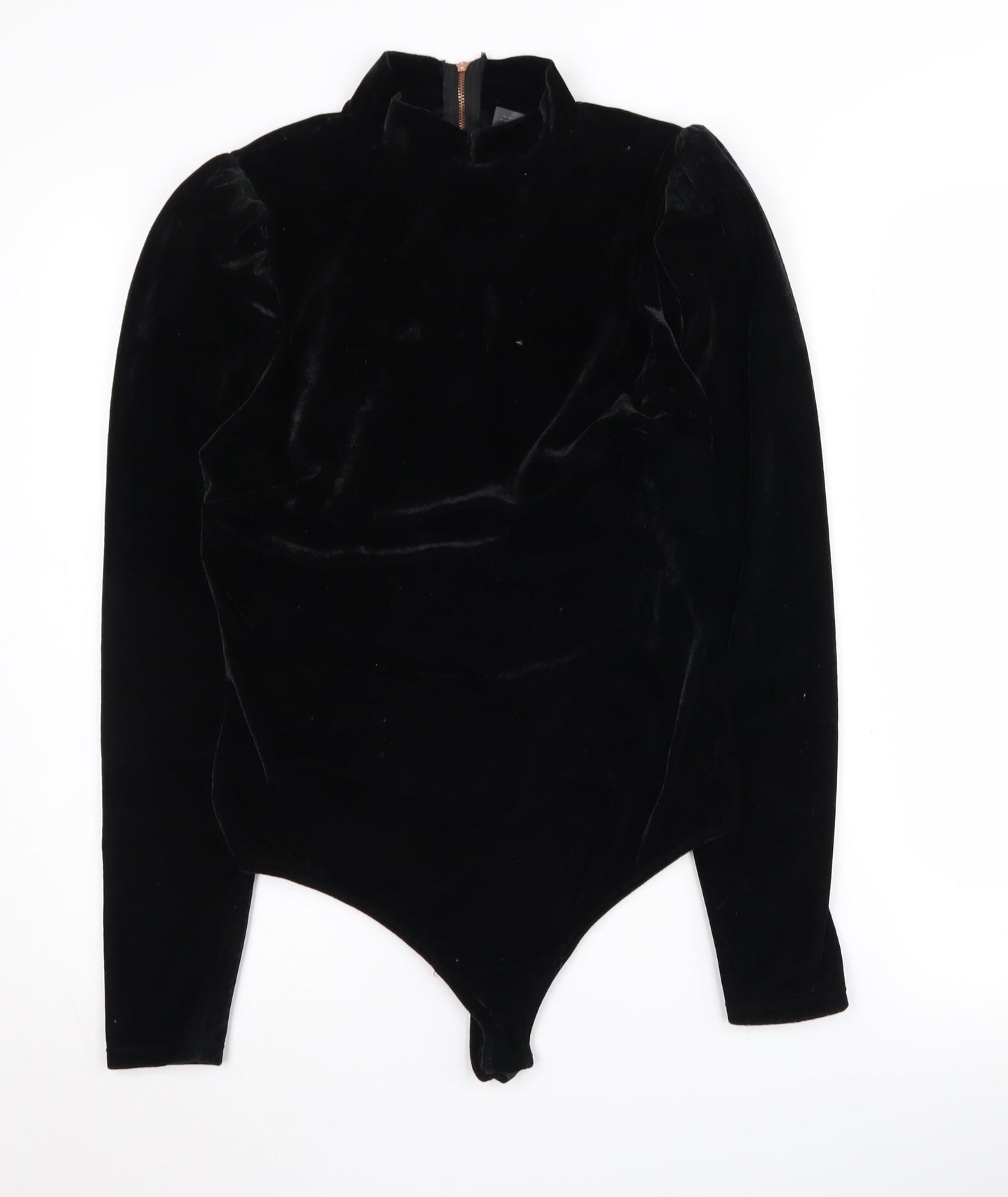 Lipsy Women's Black Velvet Bodysuit, Size L