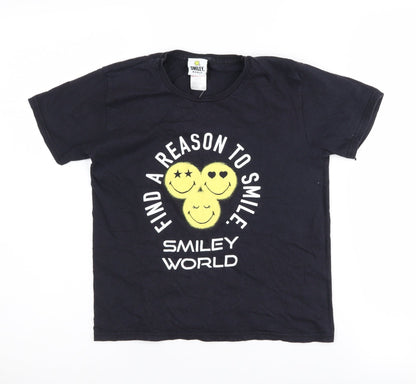 Miss E-Vie Girls Black Graphic T-Shirt 7-8 Years