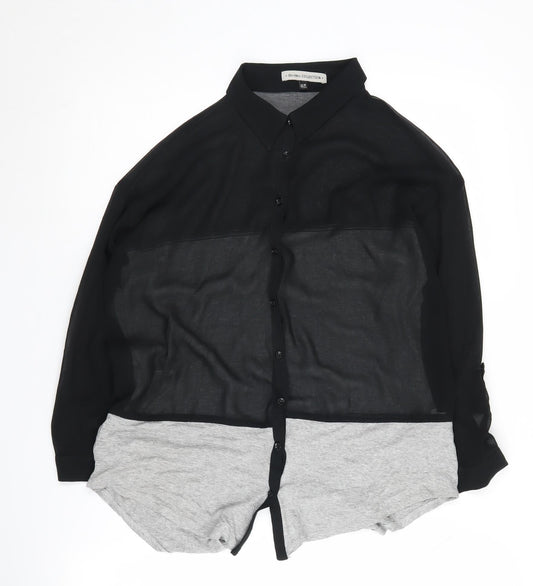 Bershka Women's Black Button-Up Medium Shirt