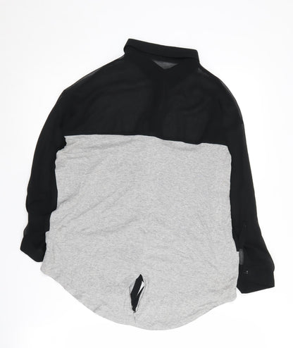 Bershka Women's Black Button-Up Medium Shirt