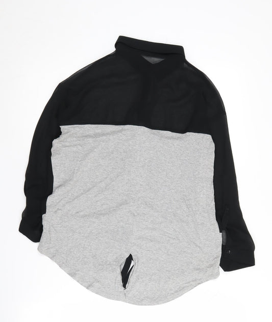 Bershka Women's Black Button-Up Medium Shirt