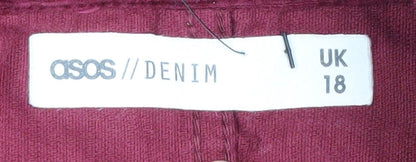 ASOS Women's Red Corduroy Skirt Size 18 with Pockets