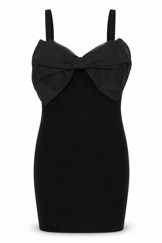 Front view of Miss Selfridge Women's Black Bodycon Dress, size 8-10