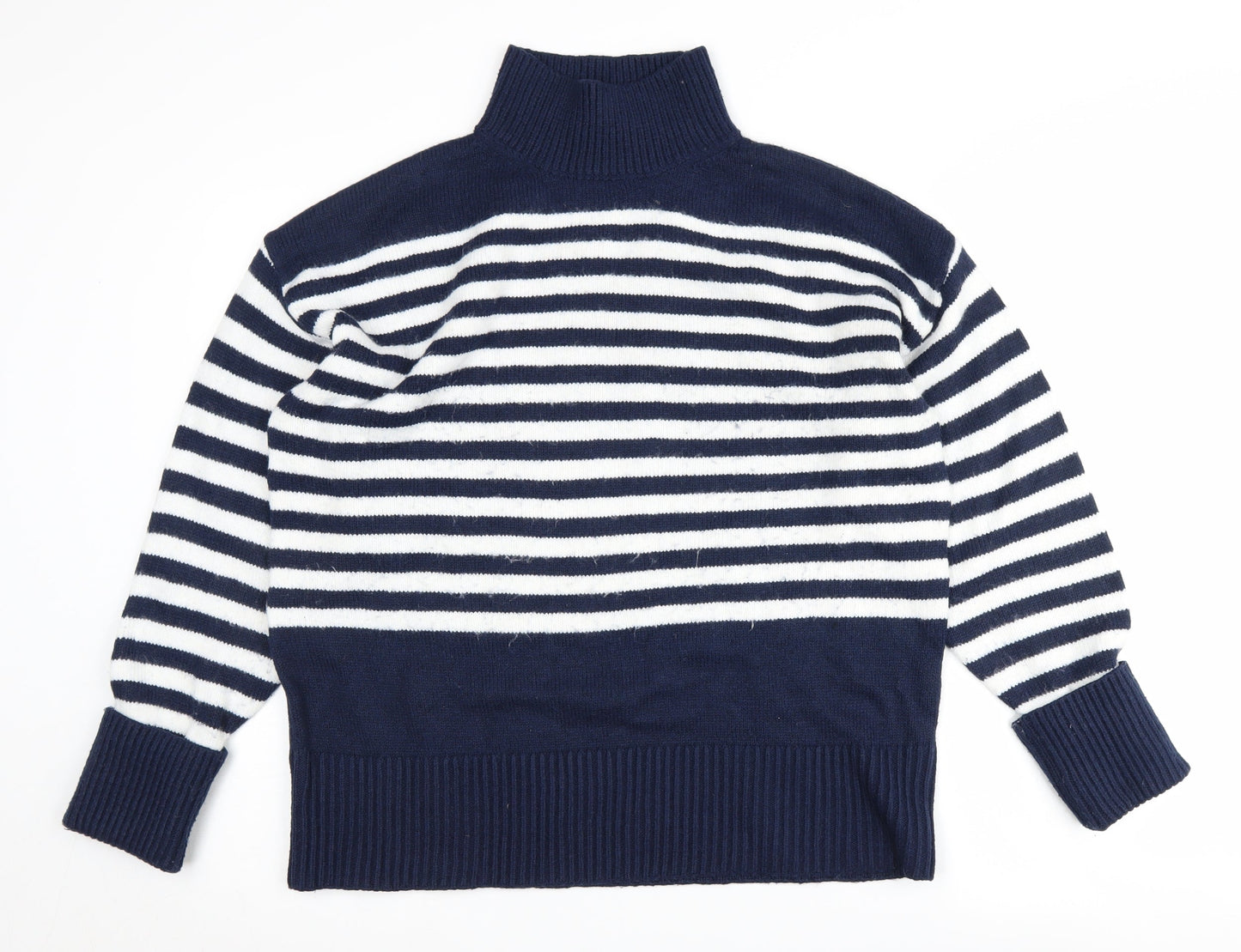 ASOS DESIGN Women's Blue Striped Pullover Jumper S