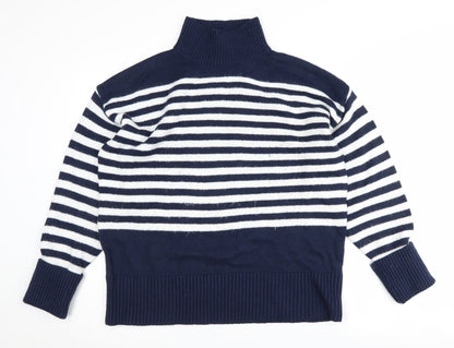 ASOS DESIGN Women's Blue Striped Pullover Jumper S