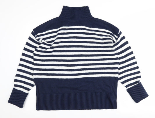 ASOS DESIGN Women's Blue Striped Pullover Jumper S