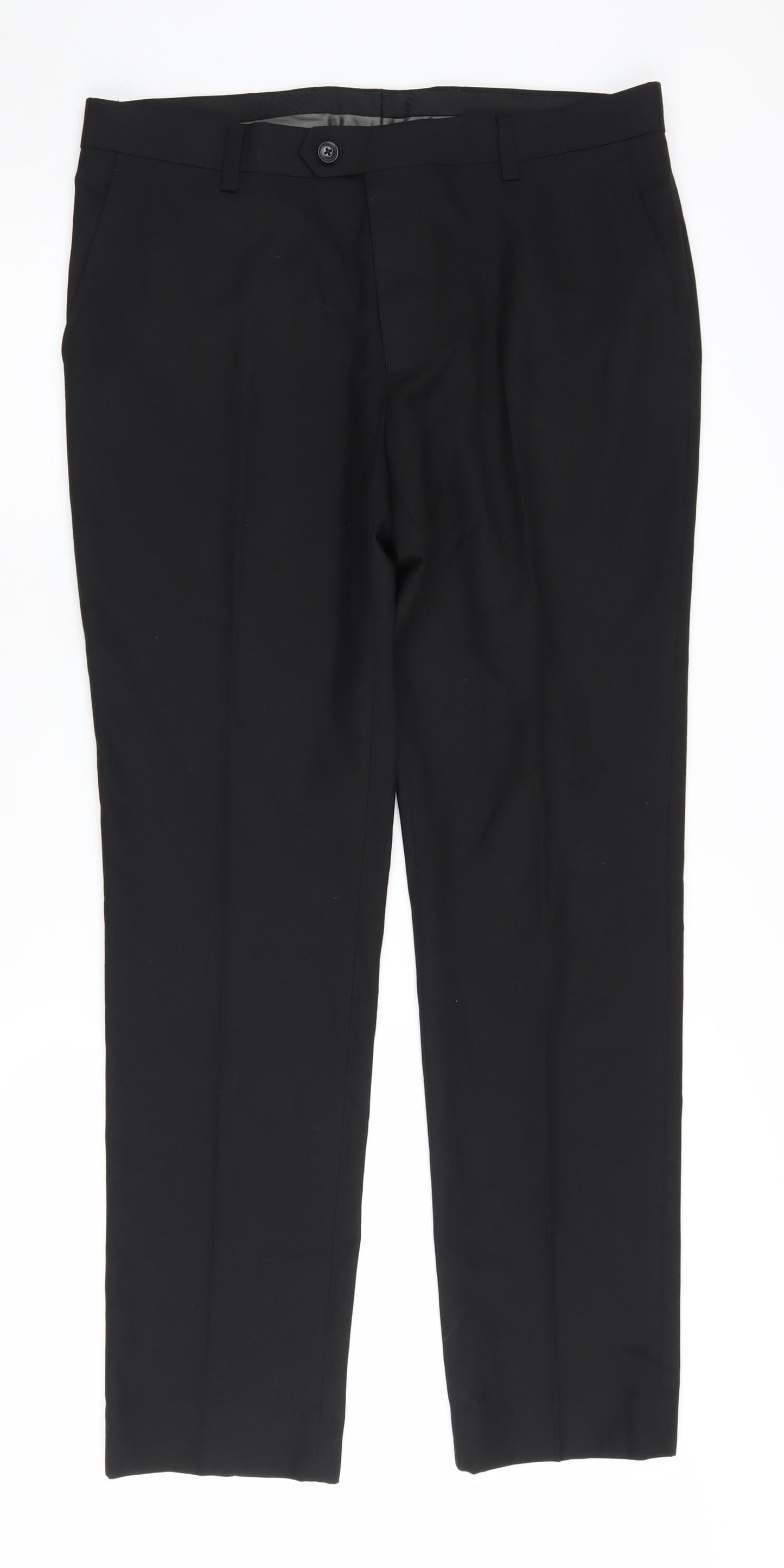 Next Men's Black Regular Fit Trousers Size 34