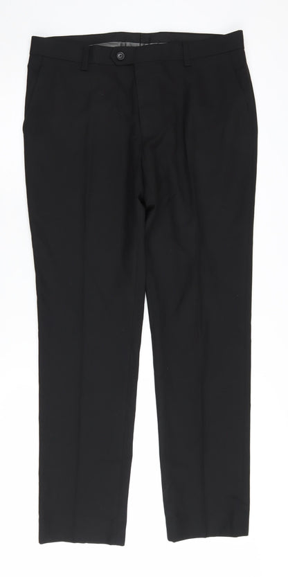 Next Men's Black Regular Fit Trousers Size 34